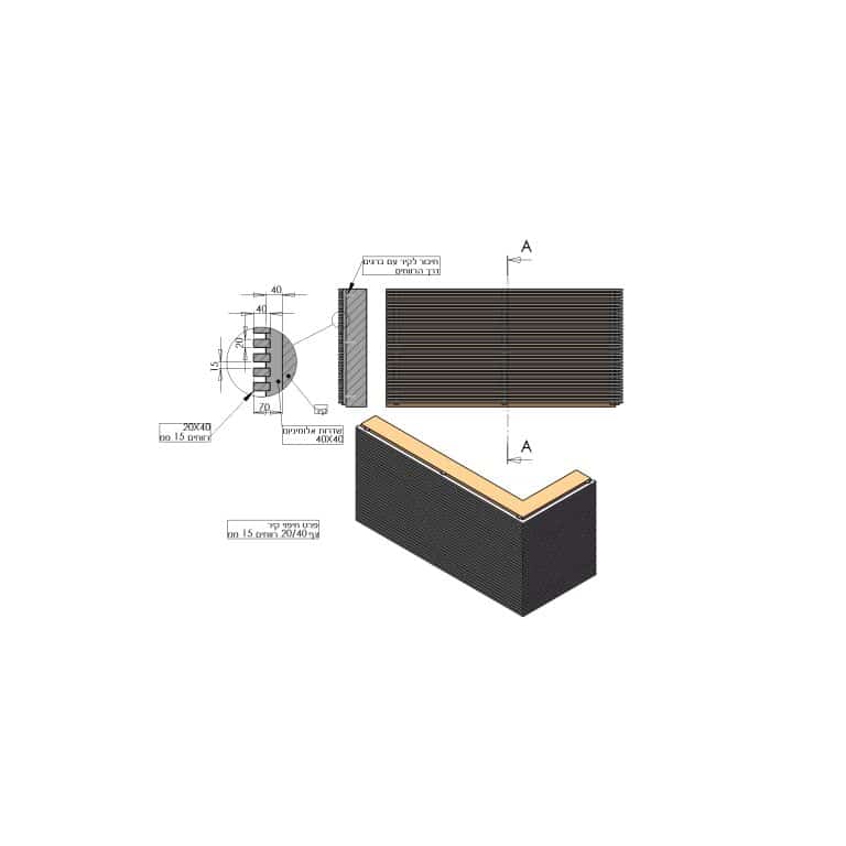 פרט חיפוי קיר צף רווח 15